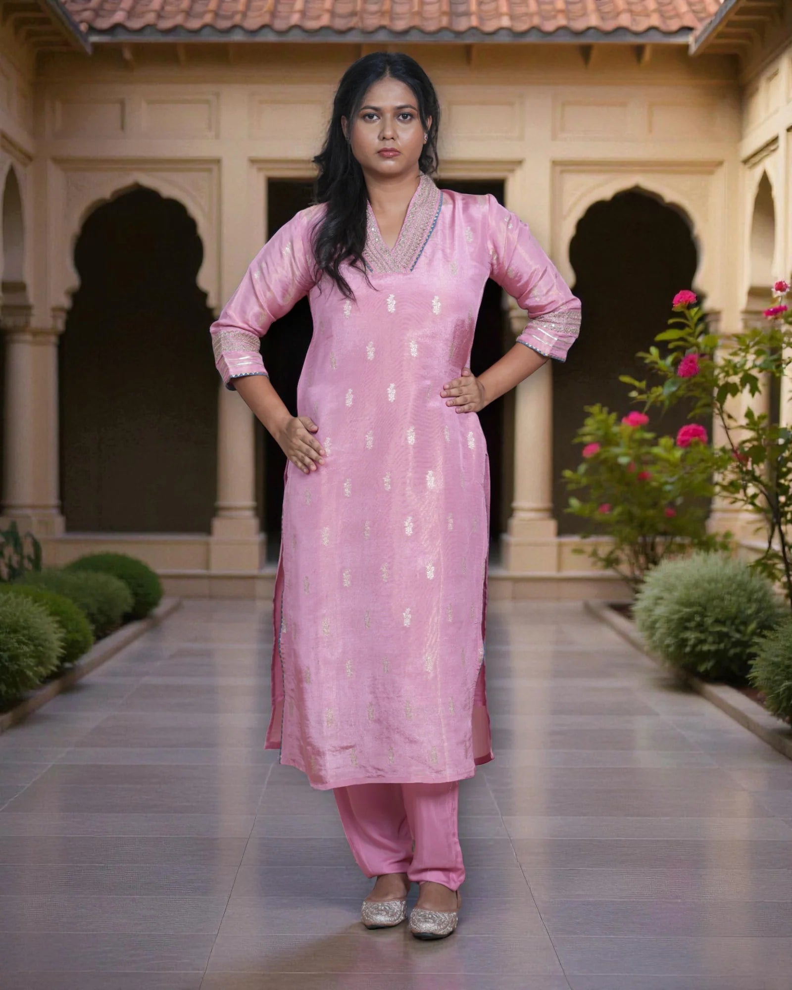 Cotton Embroidered Kurta Set