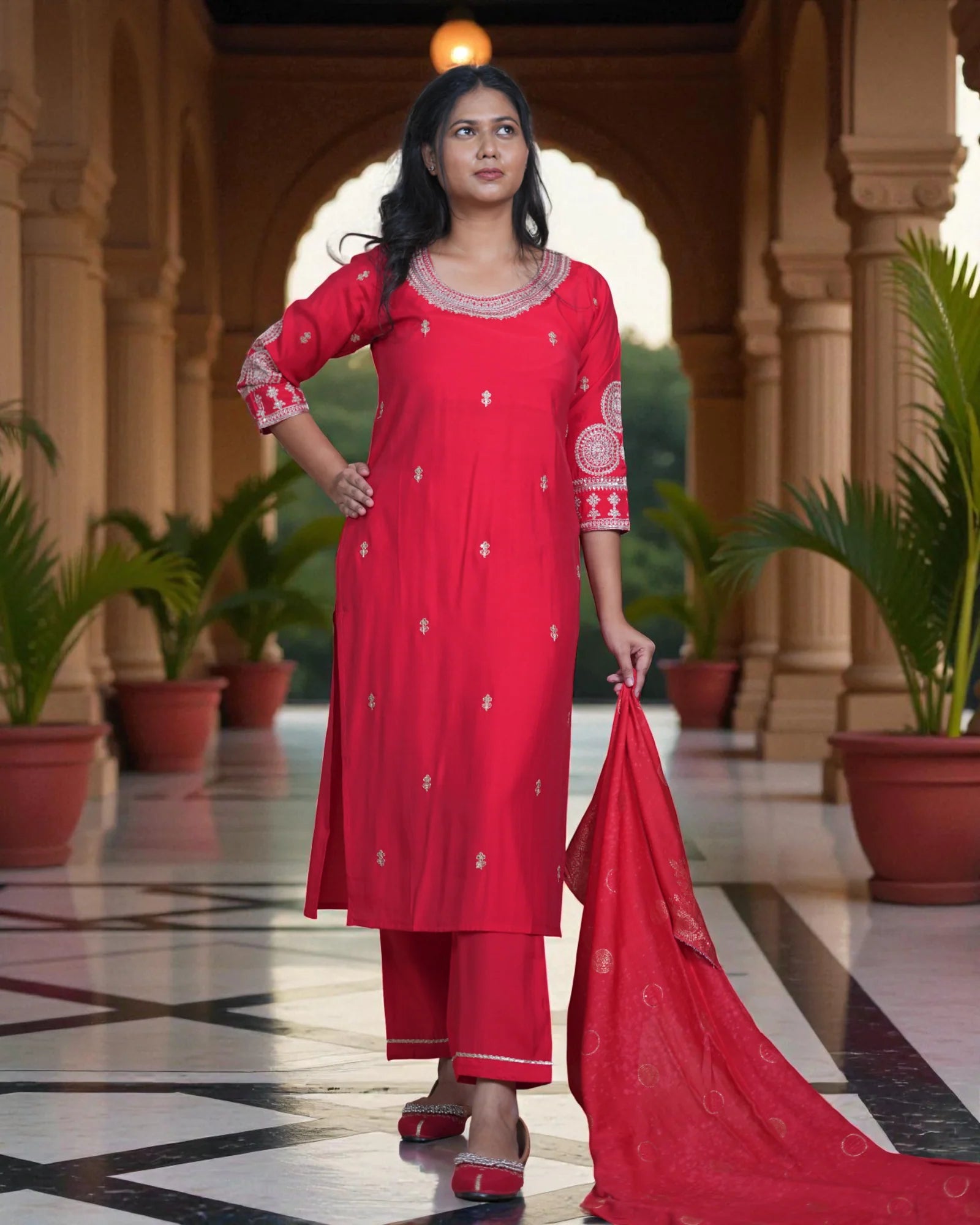 Silk Kurta Set with Dupatta