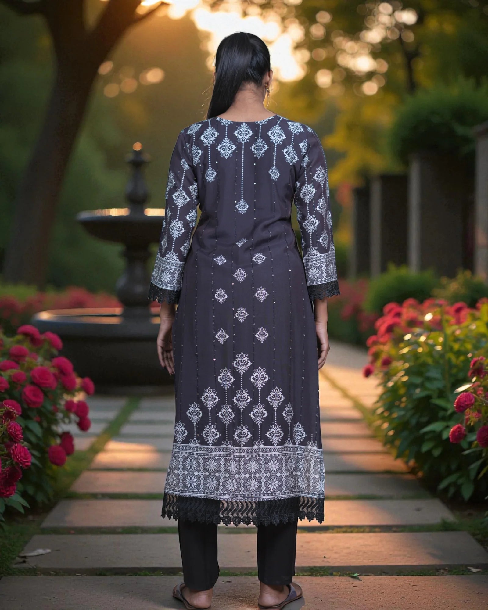 Multicolor Rayon Kurta Set With Dupatta
