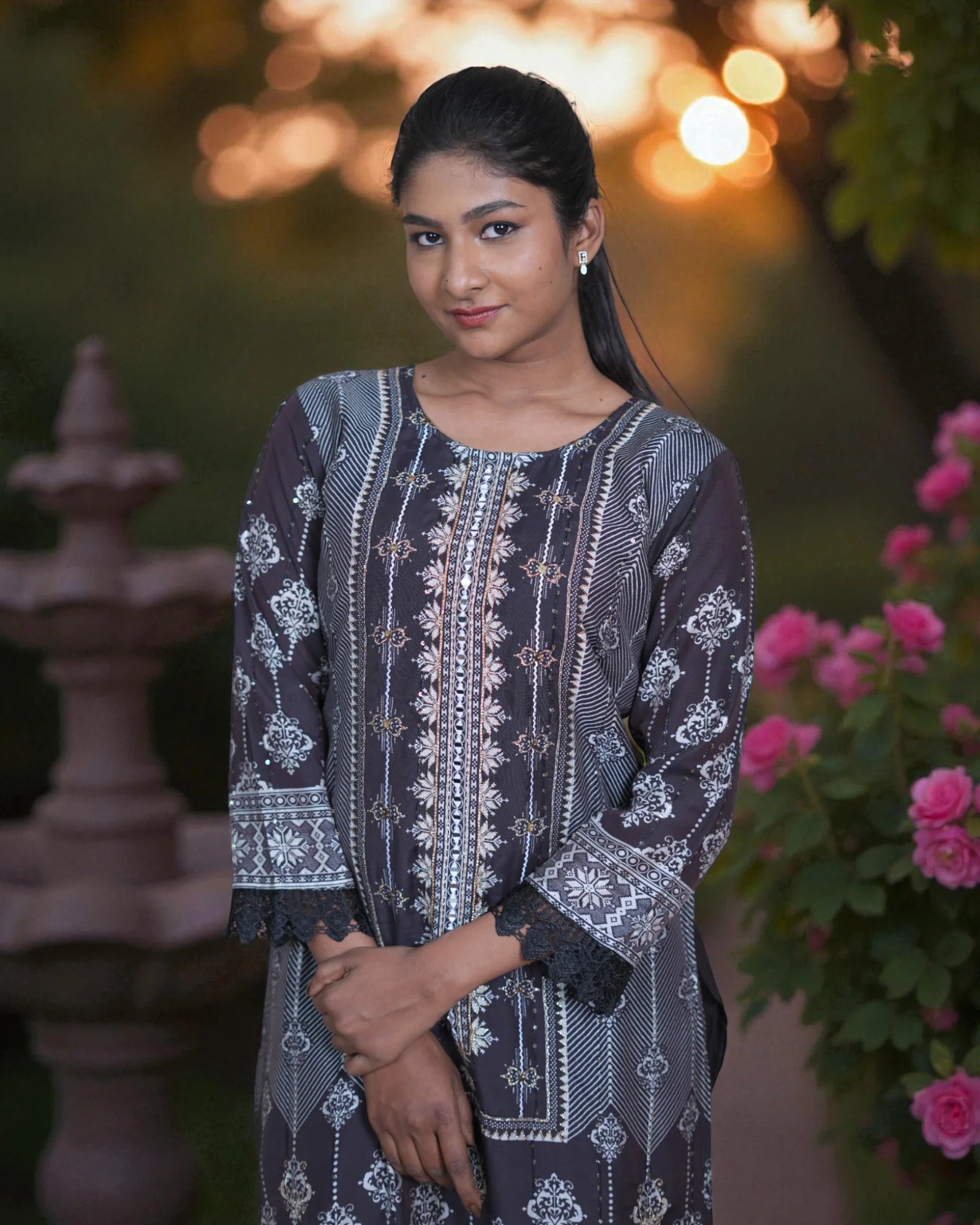Multicolor Rayon Kurta Set With Dupatta