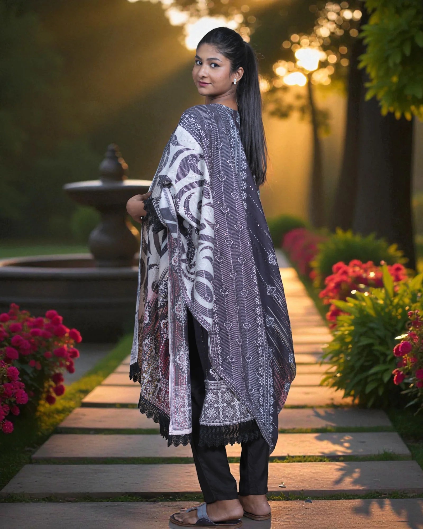Multicolor Rayon Kurta Set With Dupatta