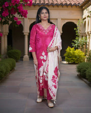 Floral Printed Cotton Kurta Set