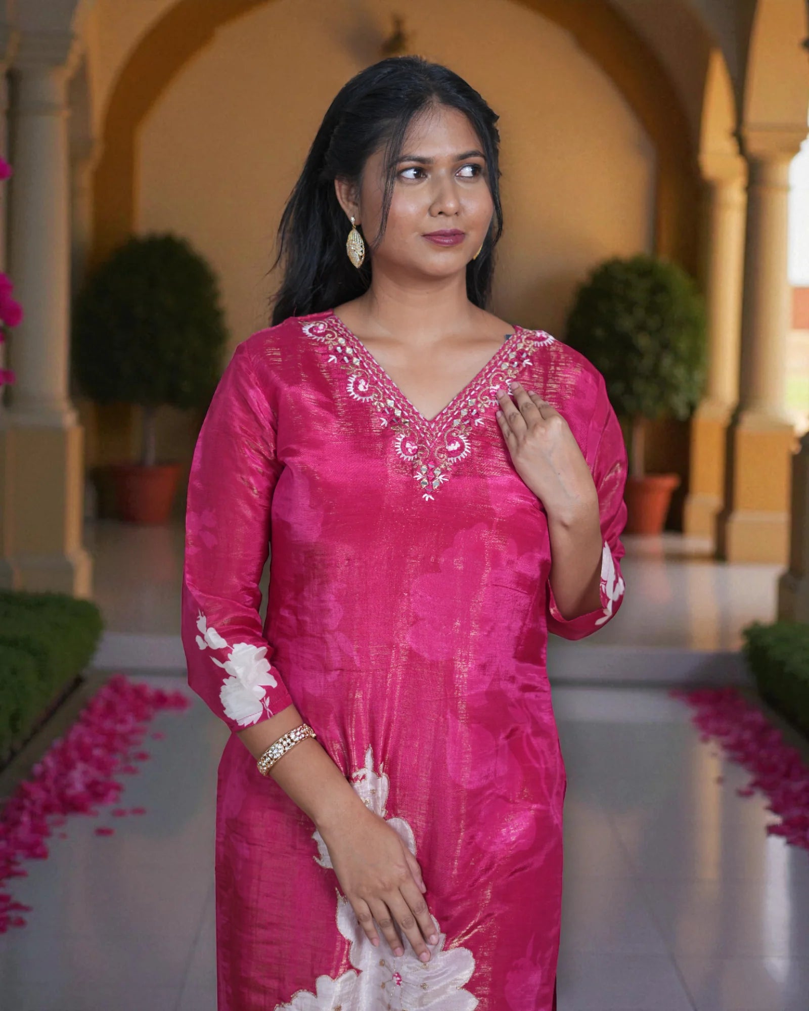 Floral Printed Cotton Kurta Set