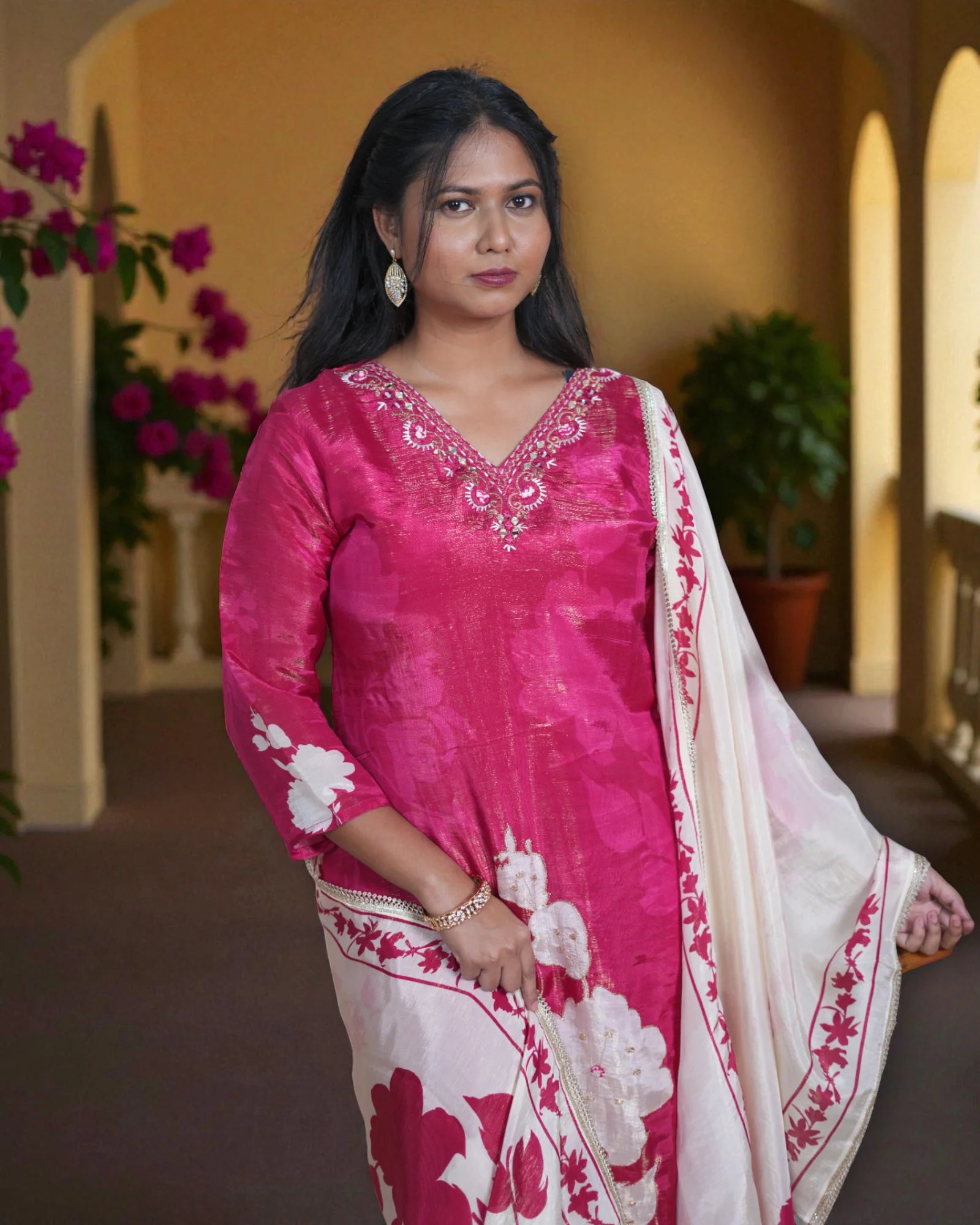 Floral Printed Cotton Kurta Set