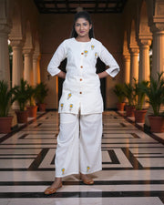 Embroidered Kadhi Cotton Co-Ord Set