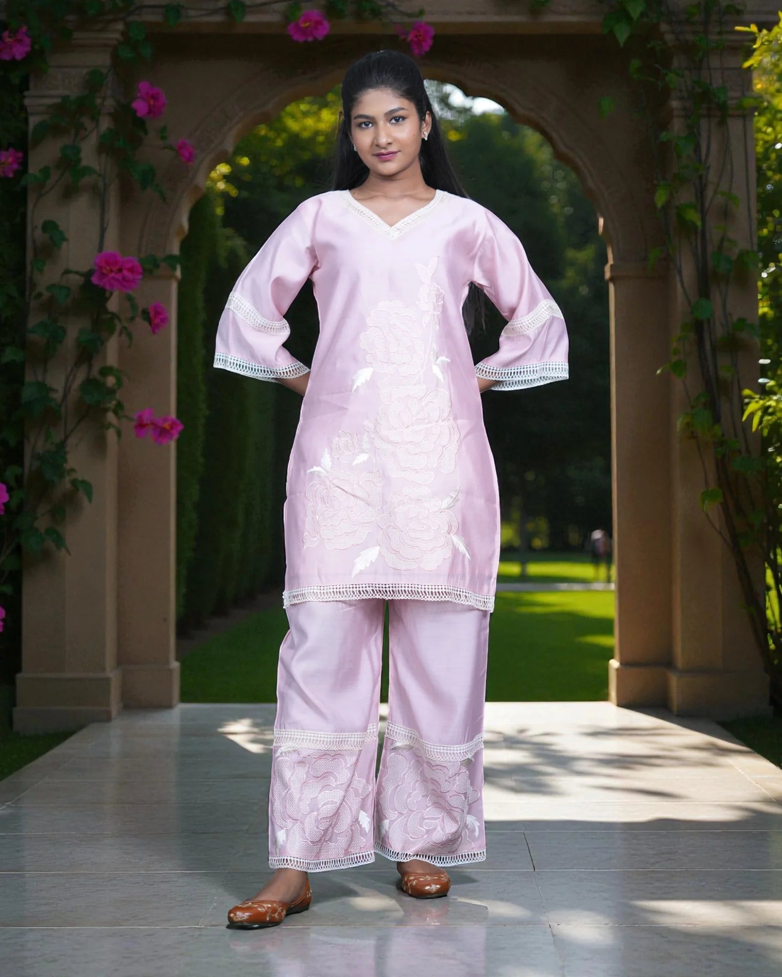 Rayon Thread Embroidered Co-Ord Set
