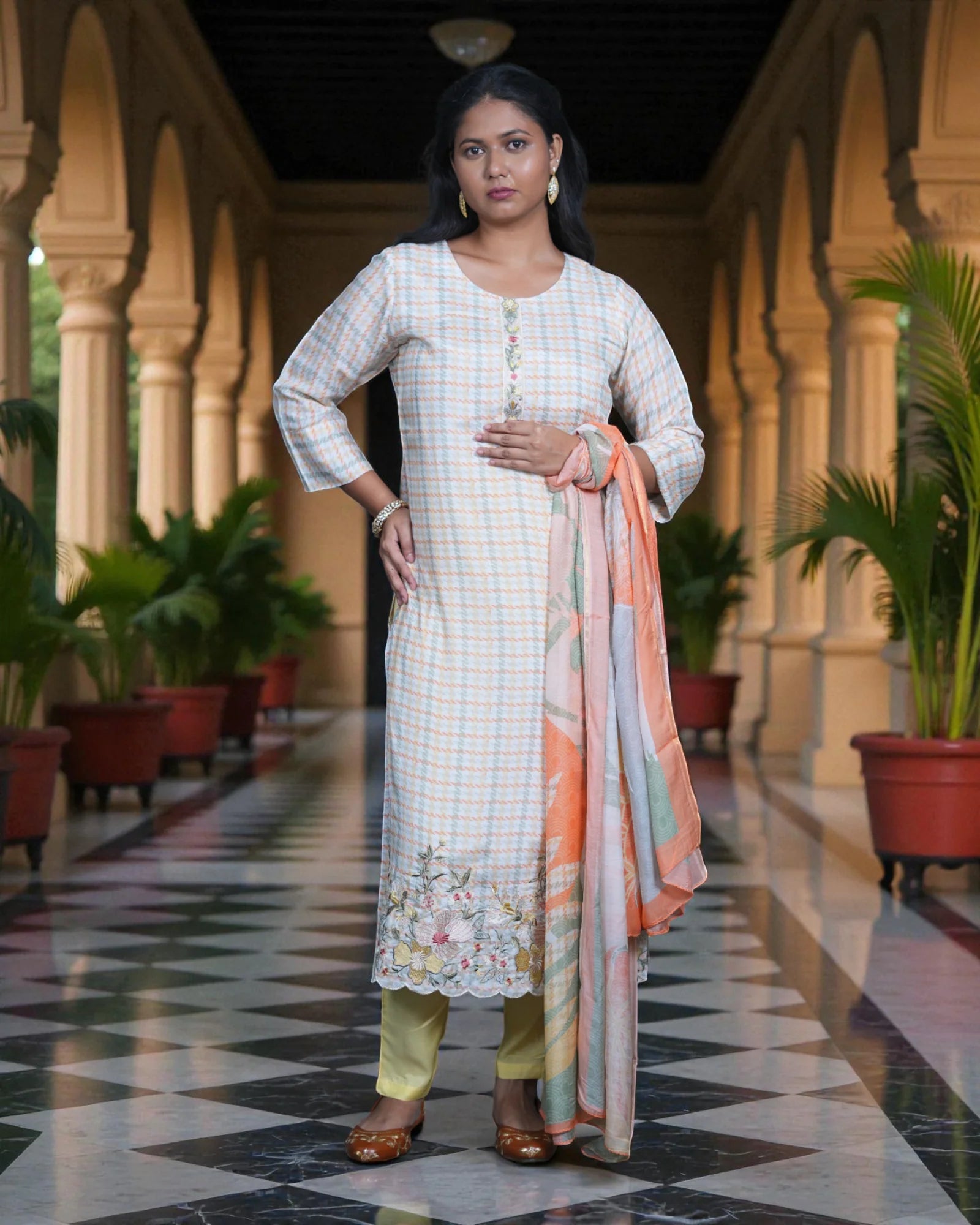 Multicolor Embroidered Kurta Set