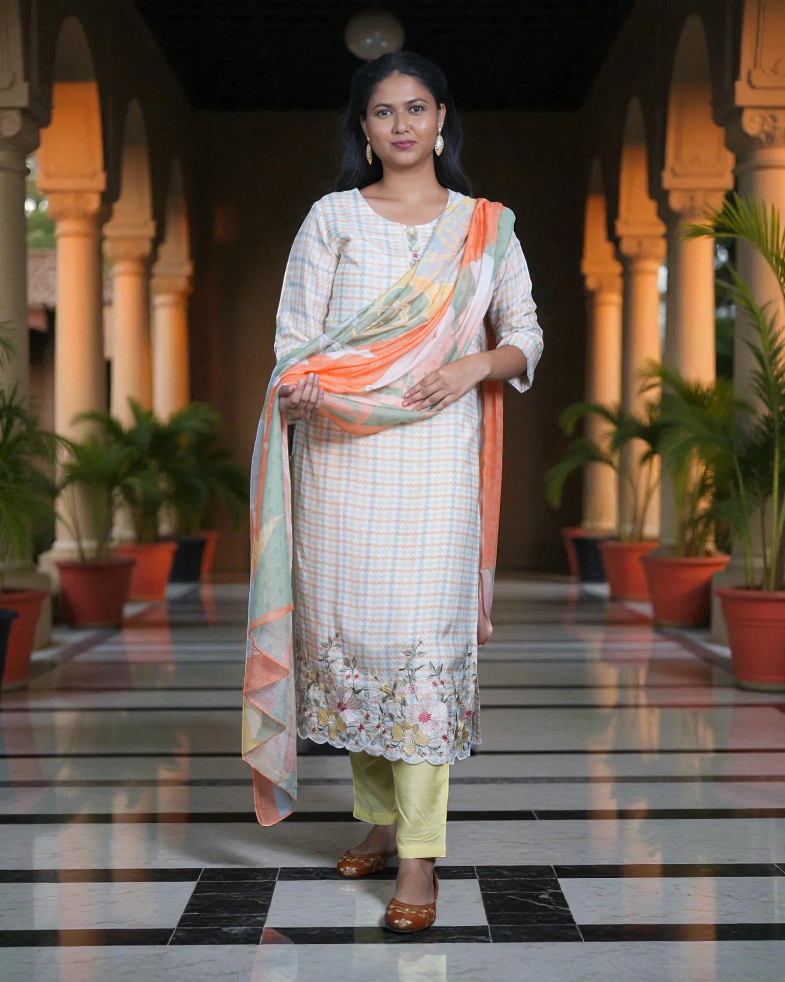 Multicolor Embroidered Kurta Set