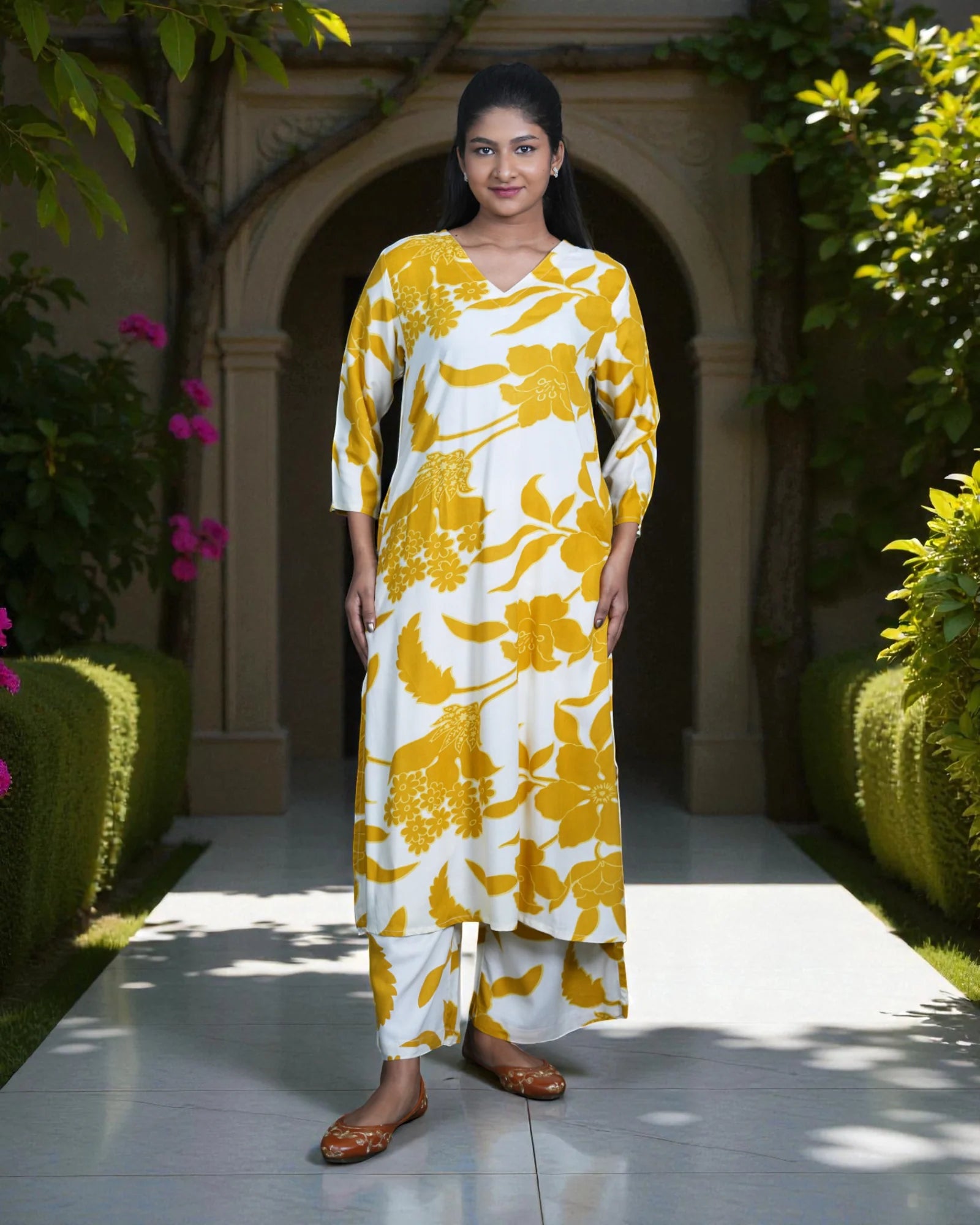 Floral Cotton Cord Co-Ord Set