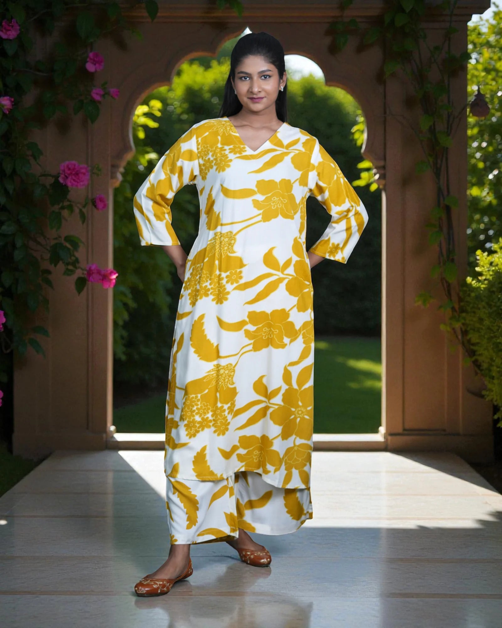 Floral Cotton Cord Co-Ord Set