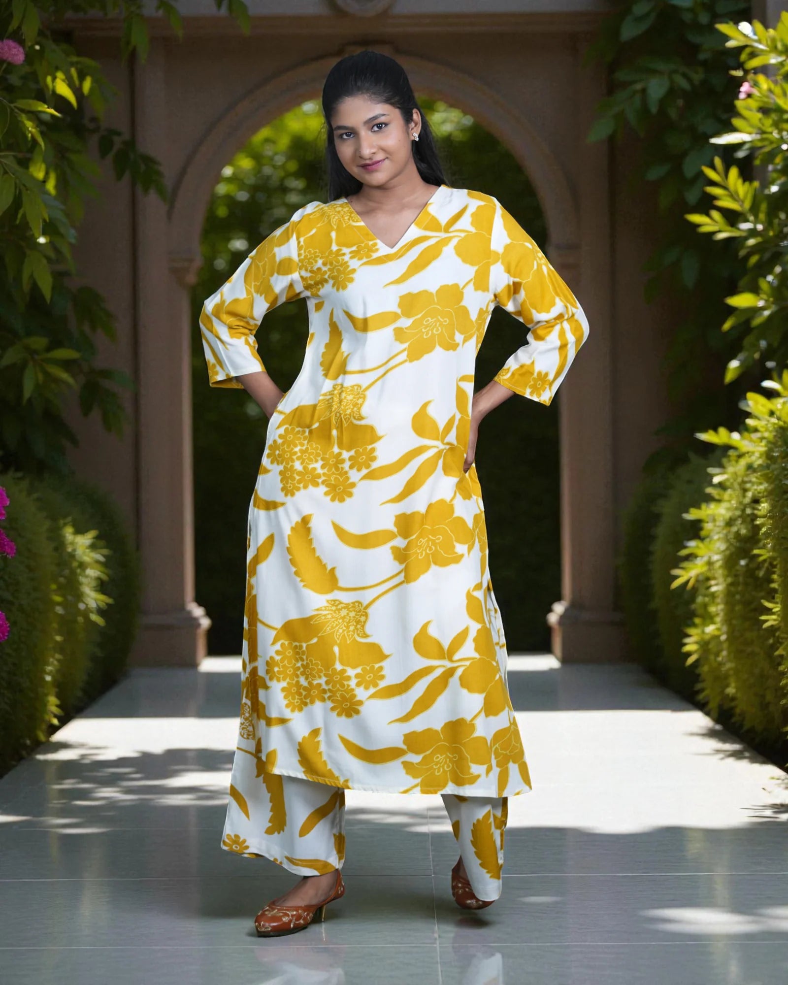 Floral Cotton Cord Co-Ord Set