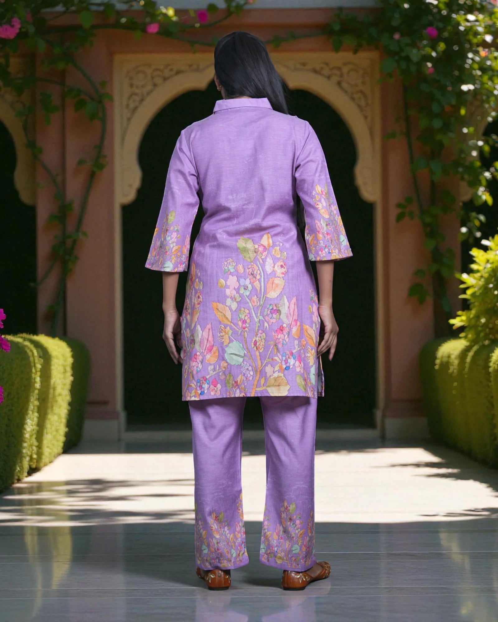 Vibrant Floral Cotton Cord Co-Ord Set