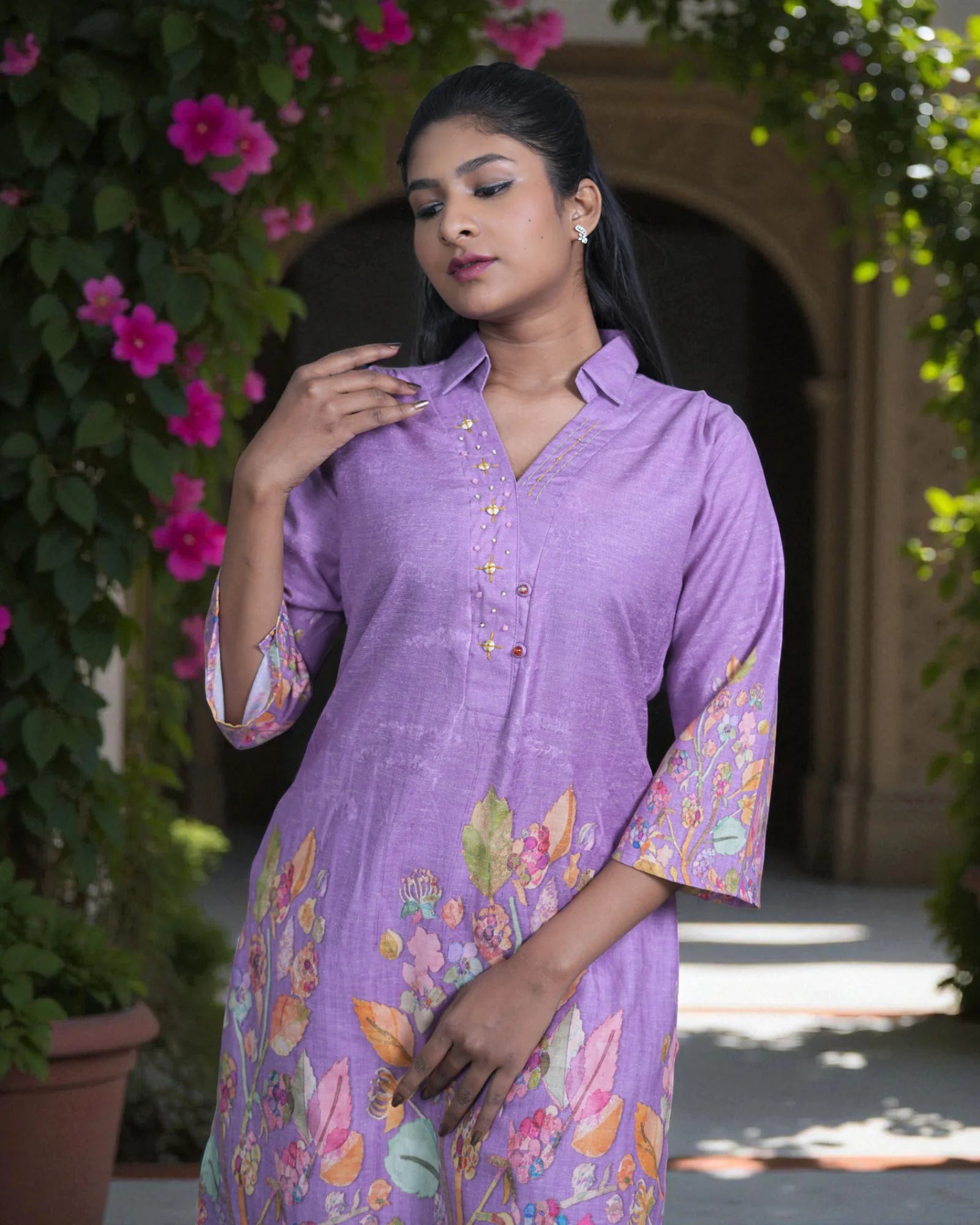 Vibrant Floral Cotton Cord Co-Ord Set