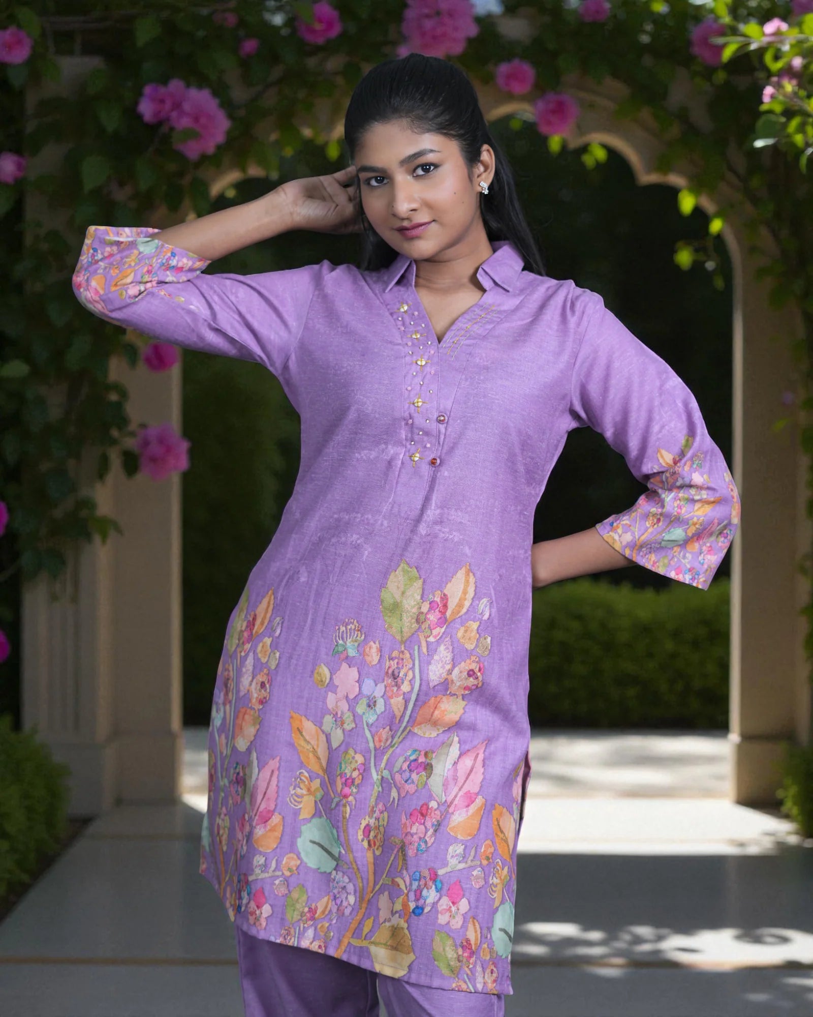 Vibrant Floral Cotton Cord Co-Ord Set