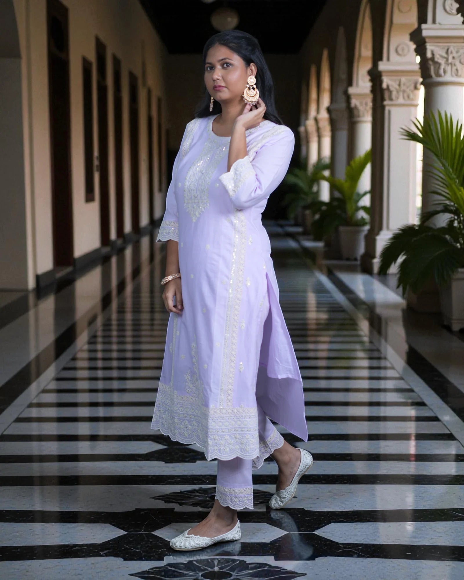 Mul Cotton Embroidered Pakistani Suit