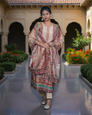 Zigzag Printed Cotton Kurta Set