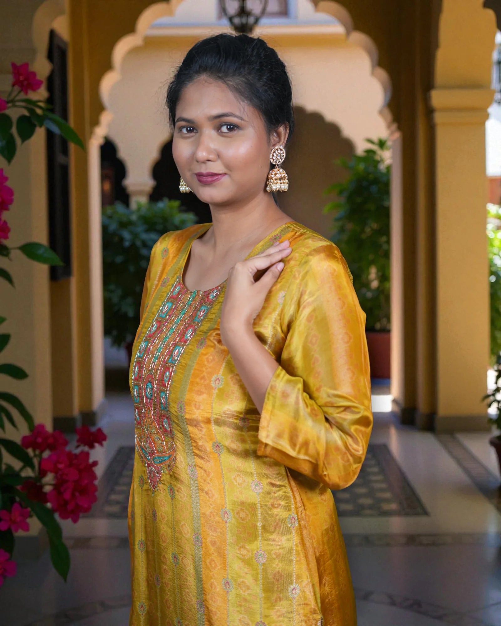 Zardozi Embroidered Kurta Set with Dupatta