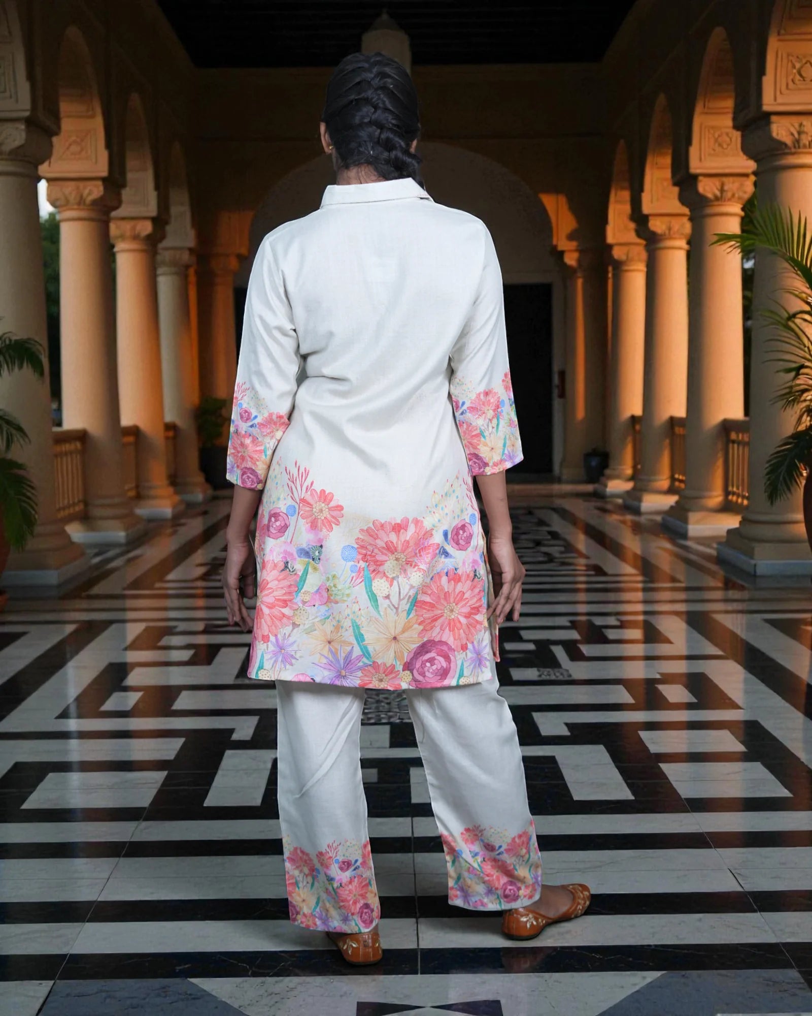 Floral Printed Soft Kadhi Cotton Co-Ord Set
