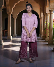 Embroidered Rayon Palazzo Suit Set