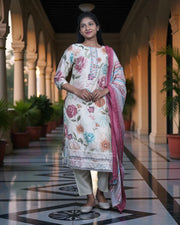 Floral Mul Cotton Kurta Set