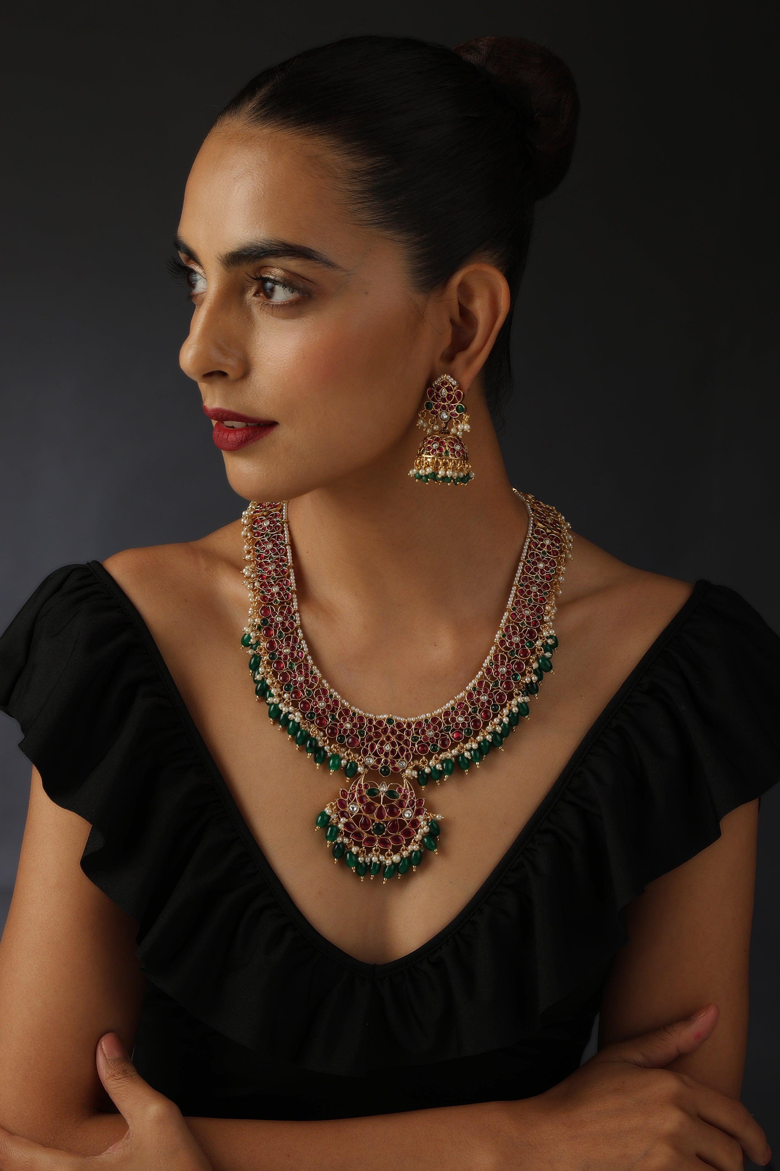 Regal Harmony Jadau Kundan Necklace Set - Dyulokha