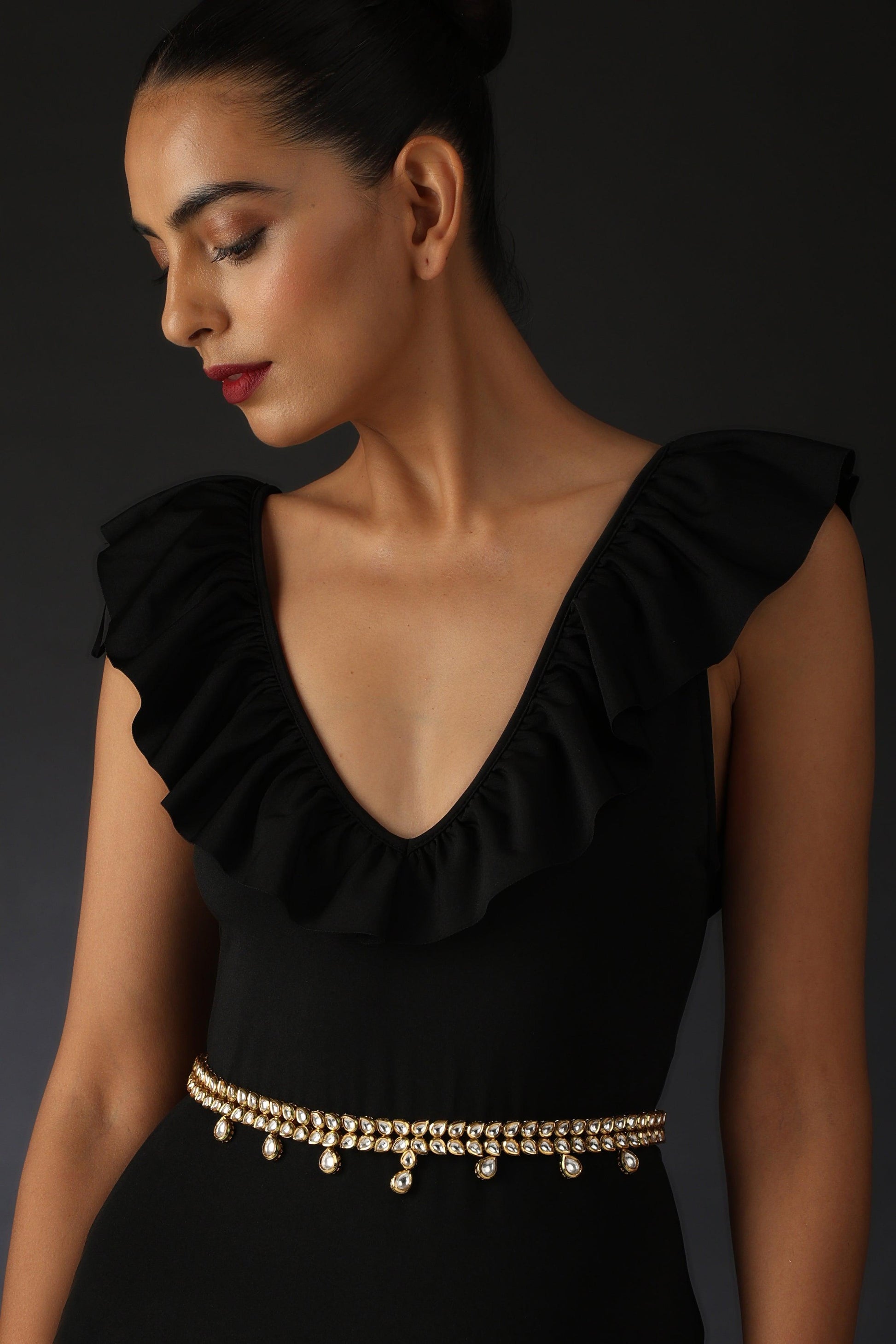 Golden Grace Kundan Waist Belt - Dyulokha