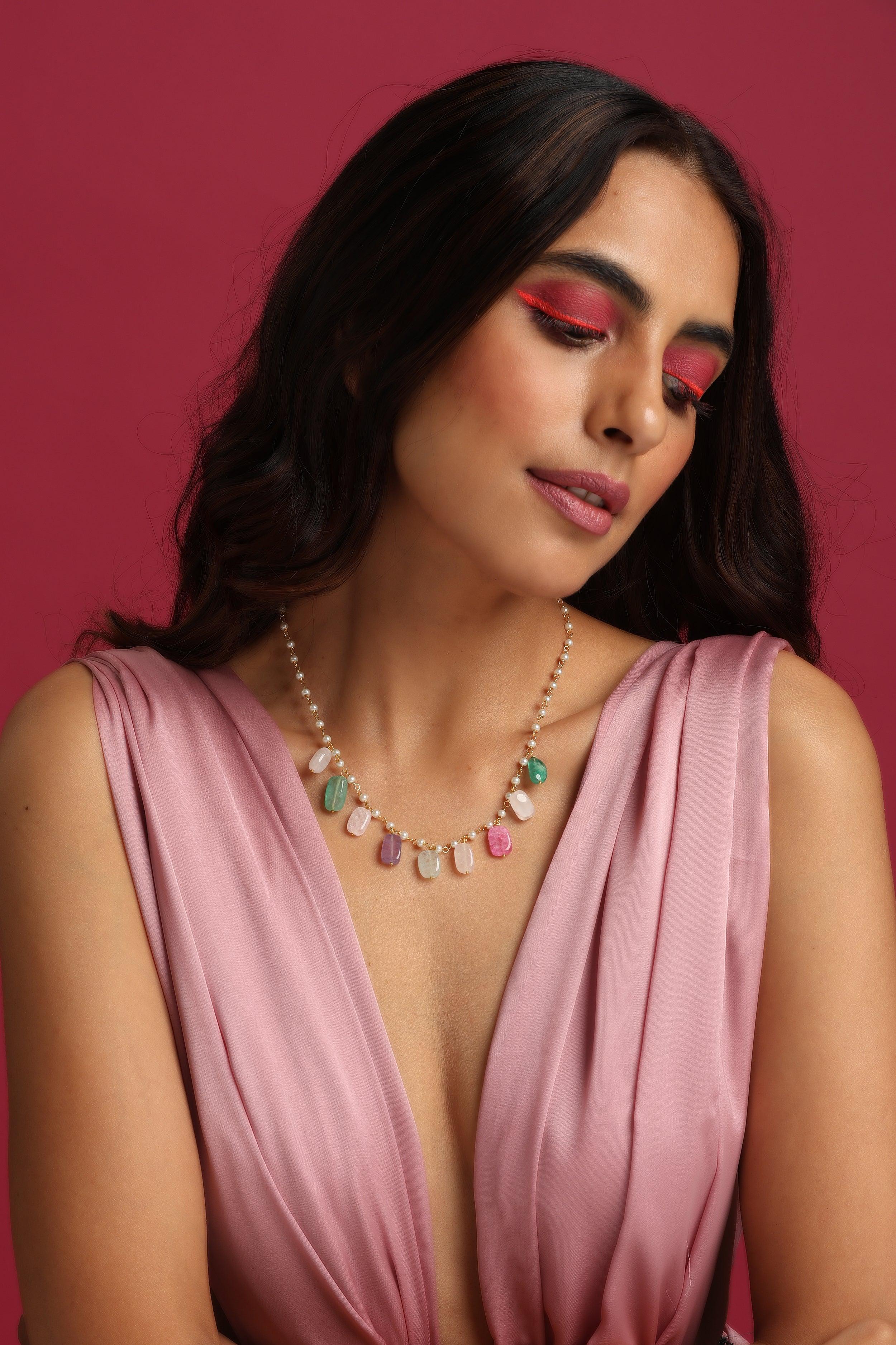Golden Kaleidoscope Multicolor Necklace - Dyulokha
