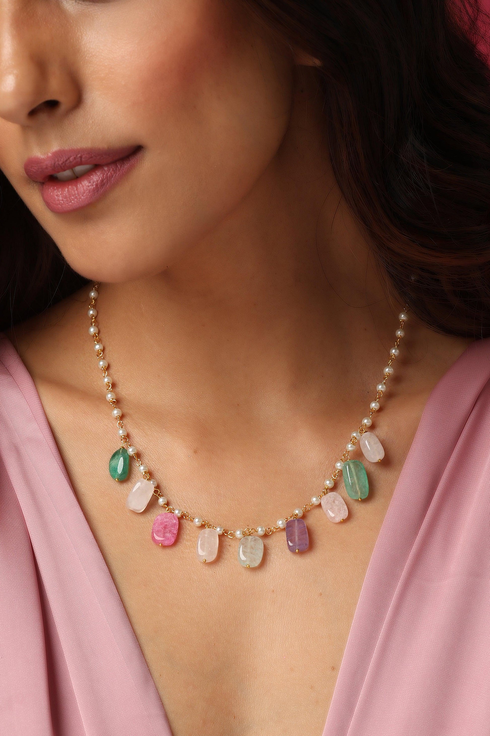 Golden Kaleidoscope Multicolor Necklace - Dyulokha