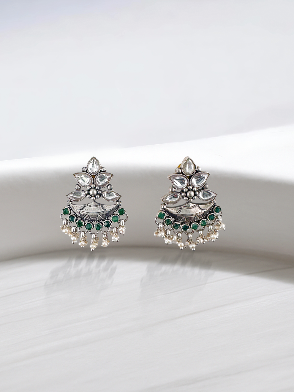 Ornate Green Earrings