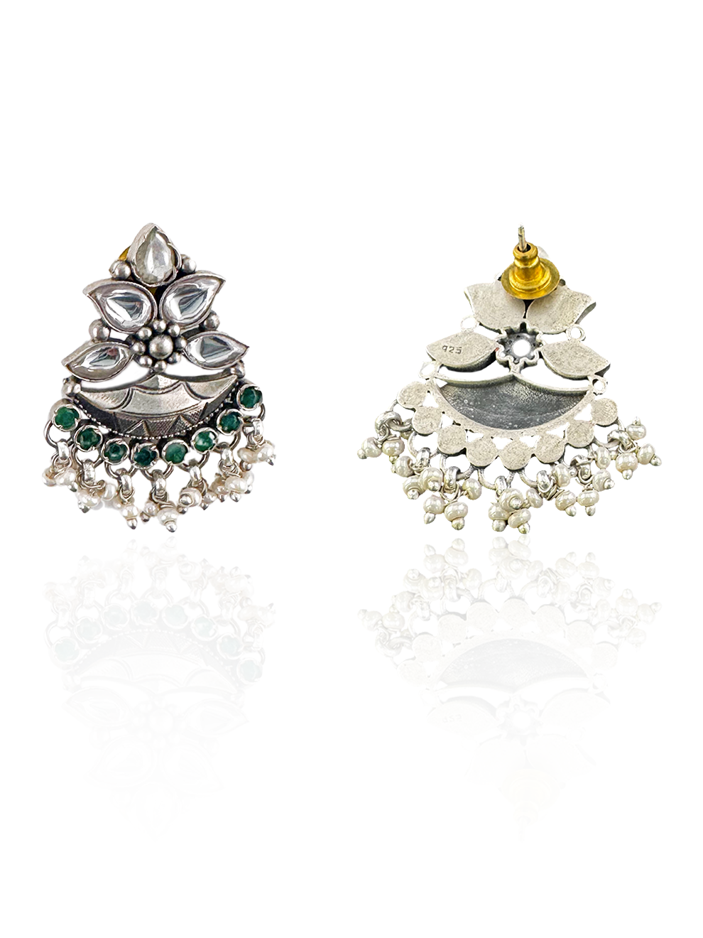Ornate Green Earrings