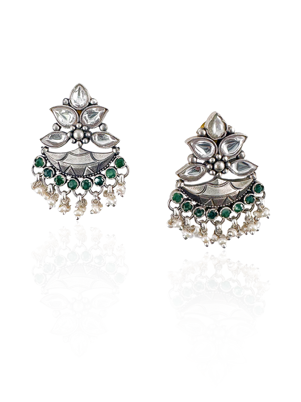 Ornate Green Earrings