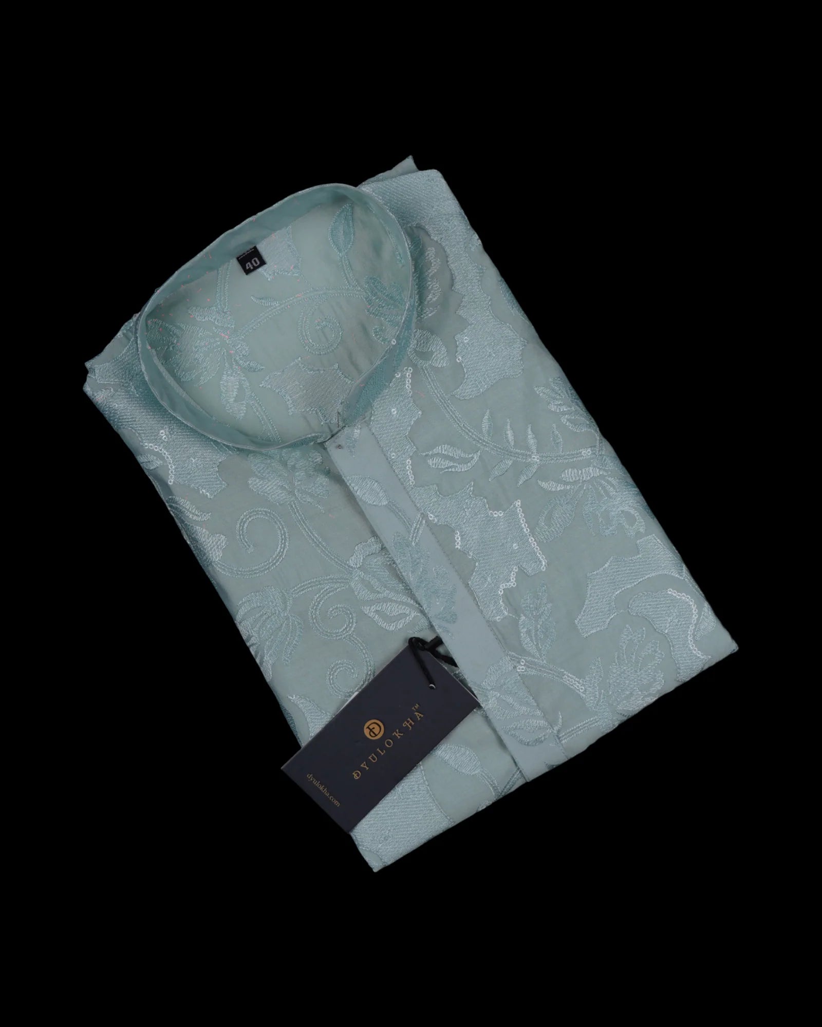 Sequined Cotton Kurta Pajama Set