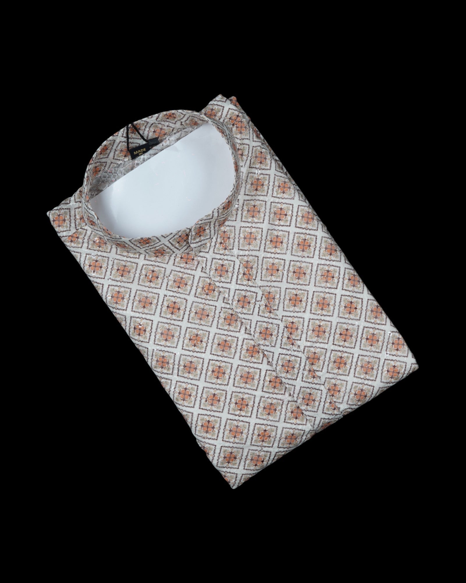 Textured Cotton Blend Kurta Pajama