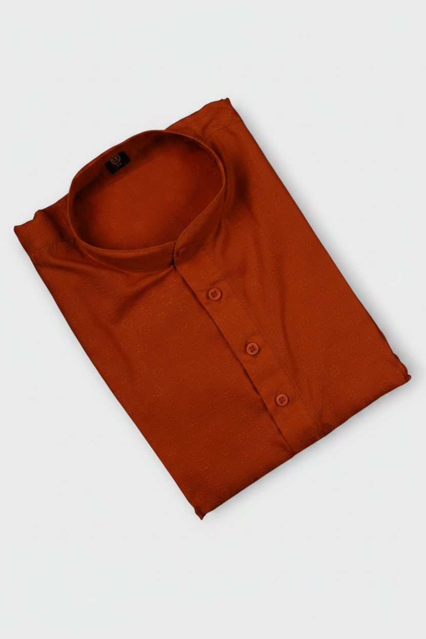 Intricate Textured Cotton Kurta Pajama Set