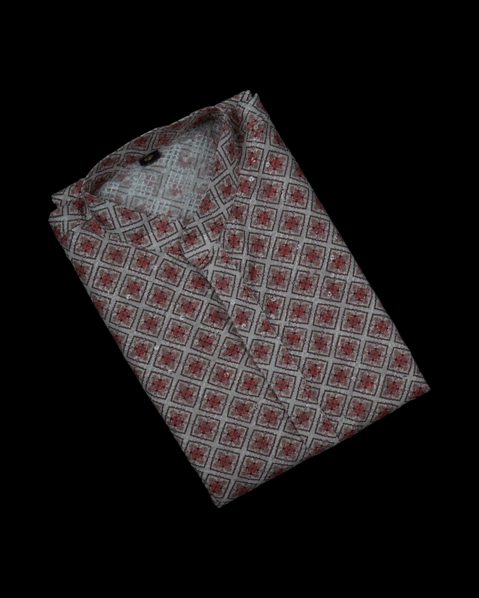 Textured Cotton Blend Kurta Pajama