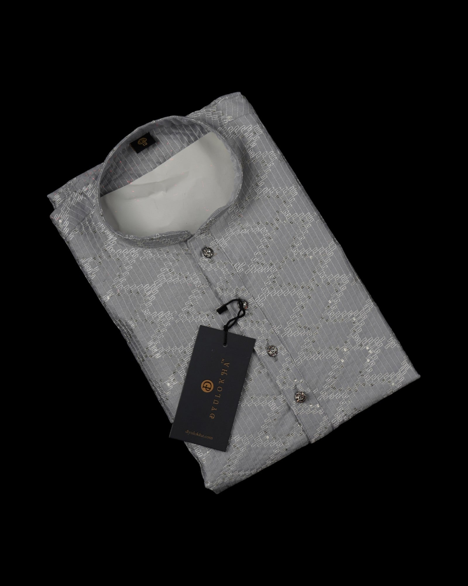 Cotton Embroidered Sequins Kurta Pajama Set