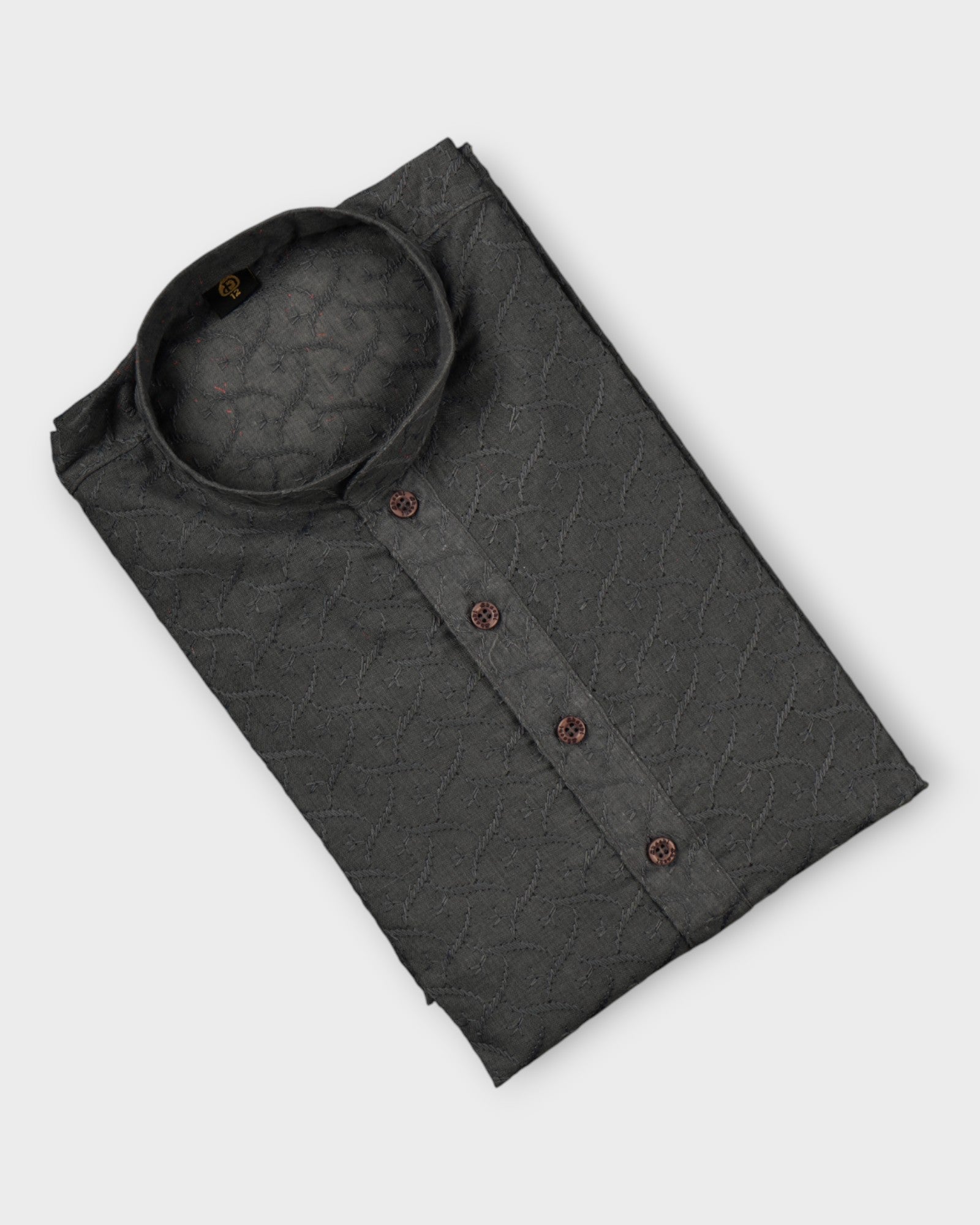 Diamond Print Cotton Embroidered Kurta Pajama