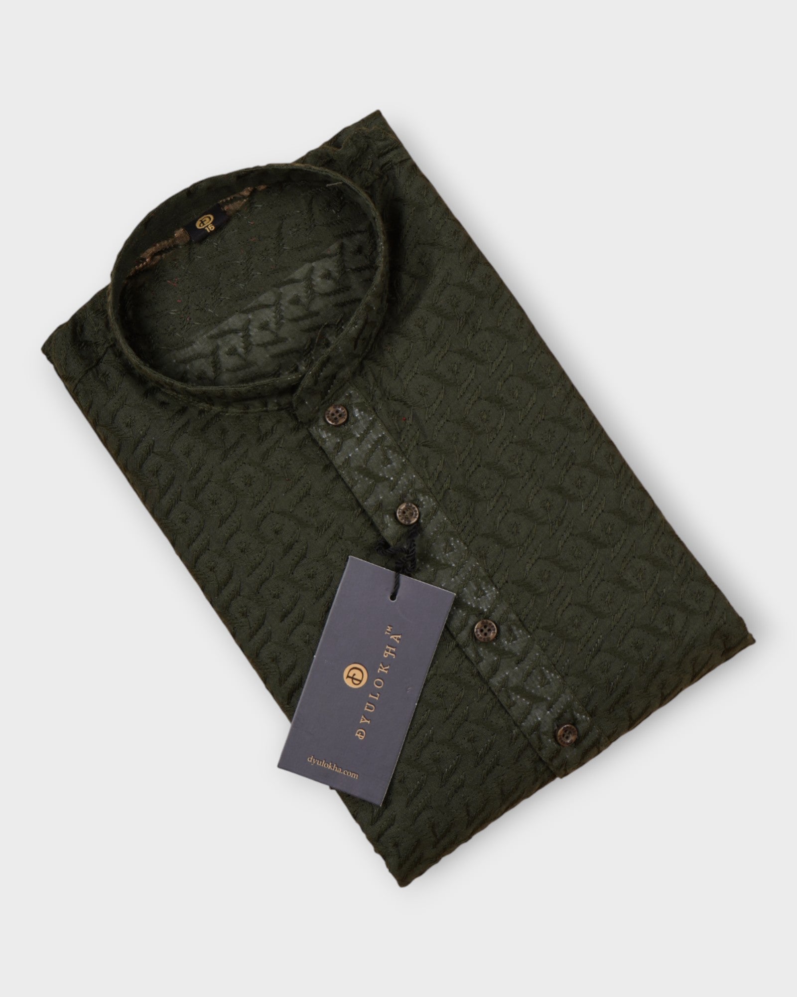 Diamond Print Cotton Embroidered Kurta Pajama