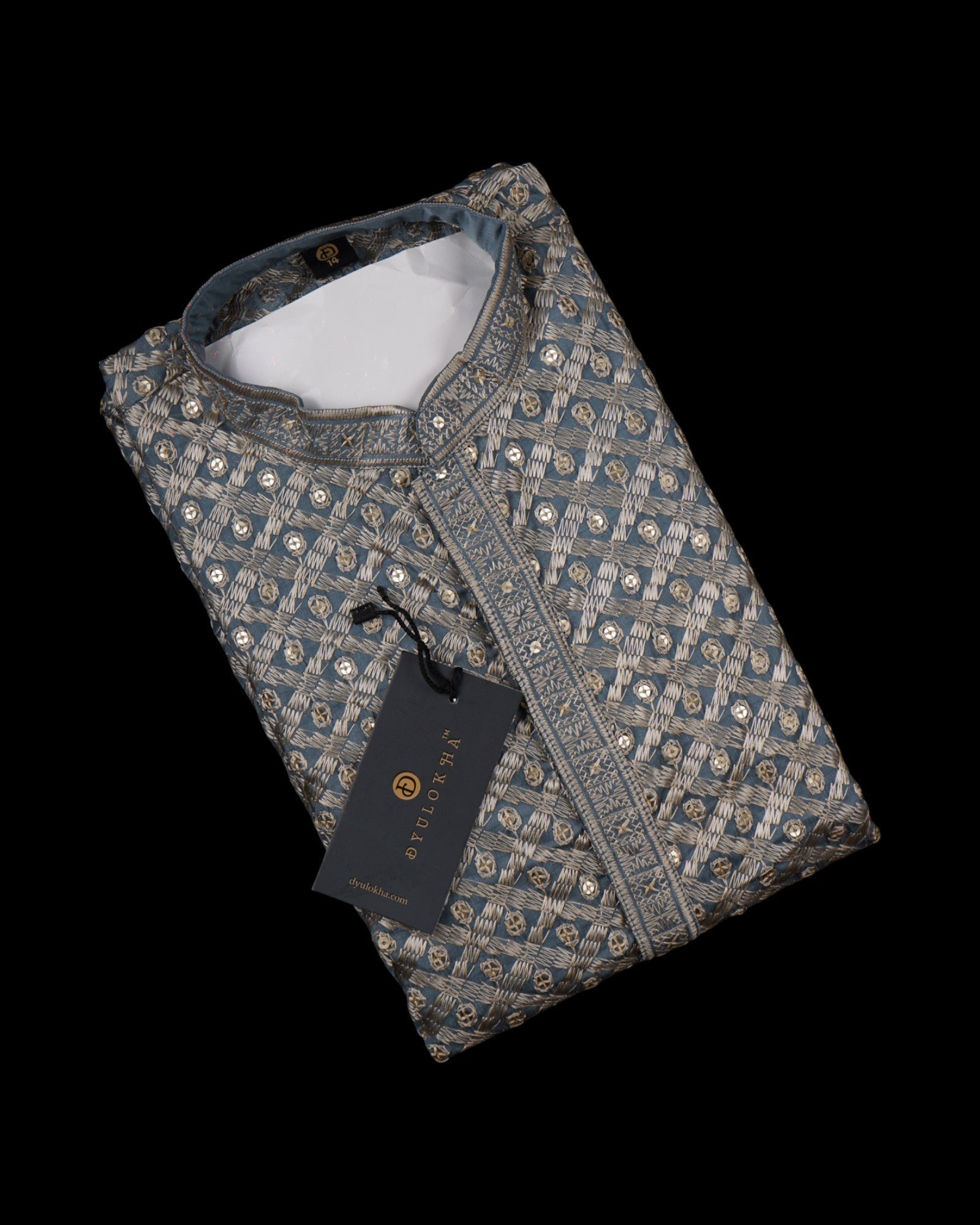 Diamond Pattern Cotton Kurta Pajama Set