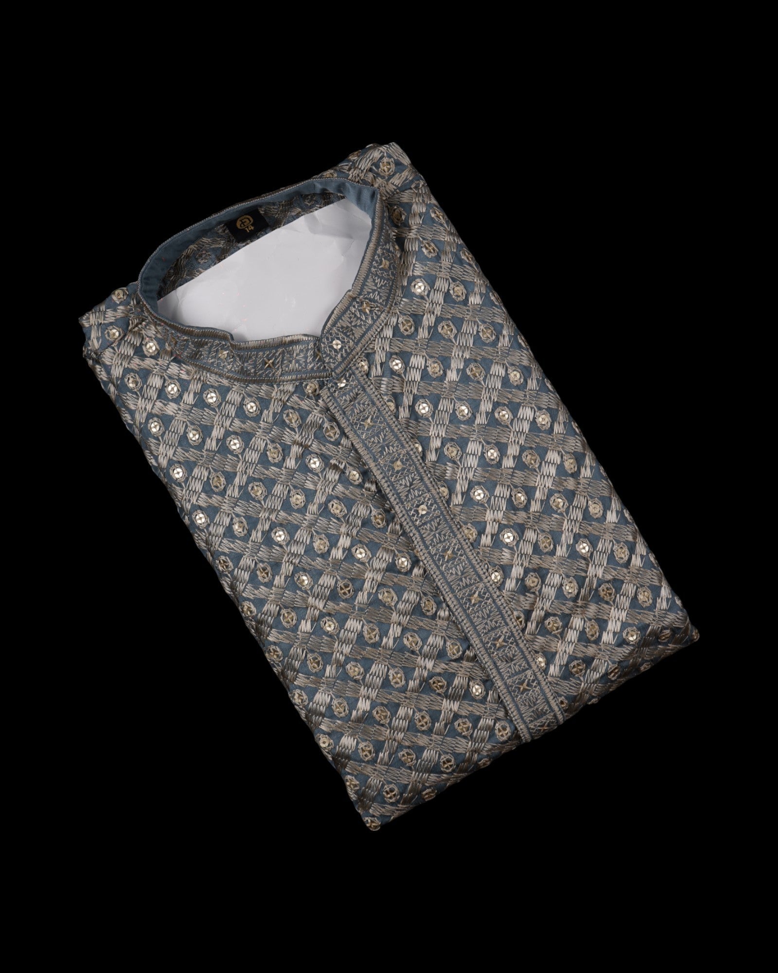 Diamond Pattern Cotton Kurta Pajama Set