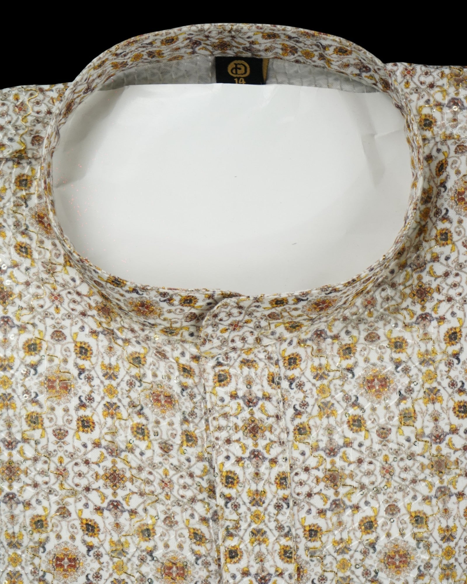 Floral Thread Embroidered Cotton Kurta Pajama