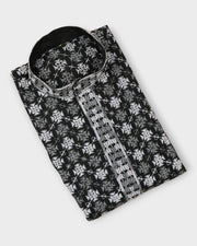 Cotton Blend Thread Embroidered Kurta Pajama