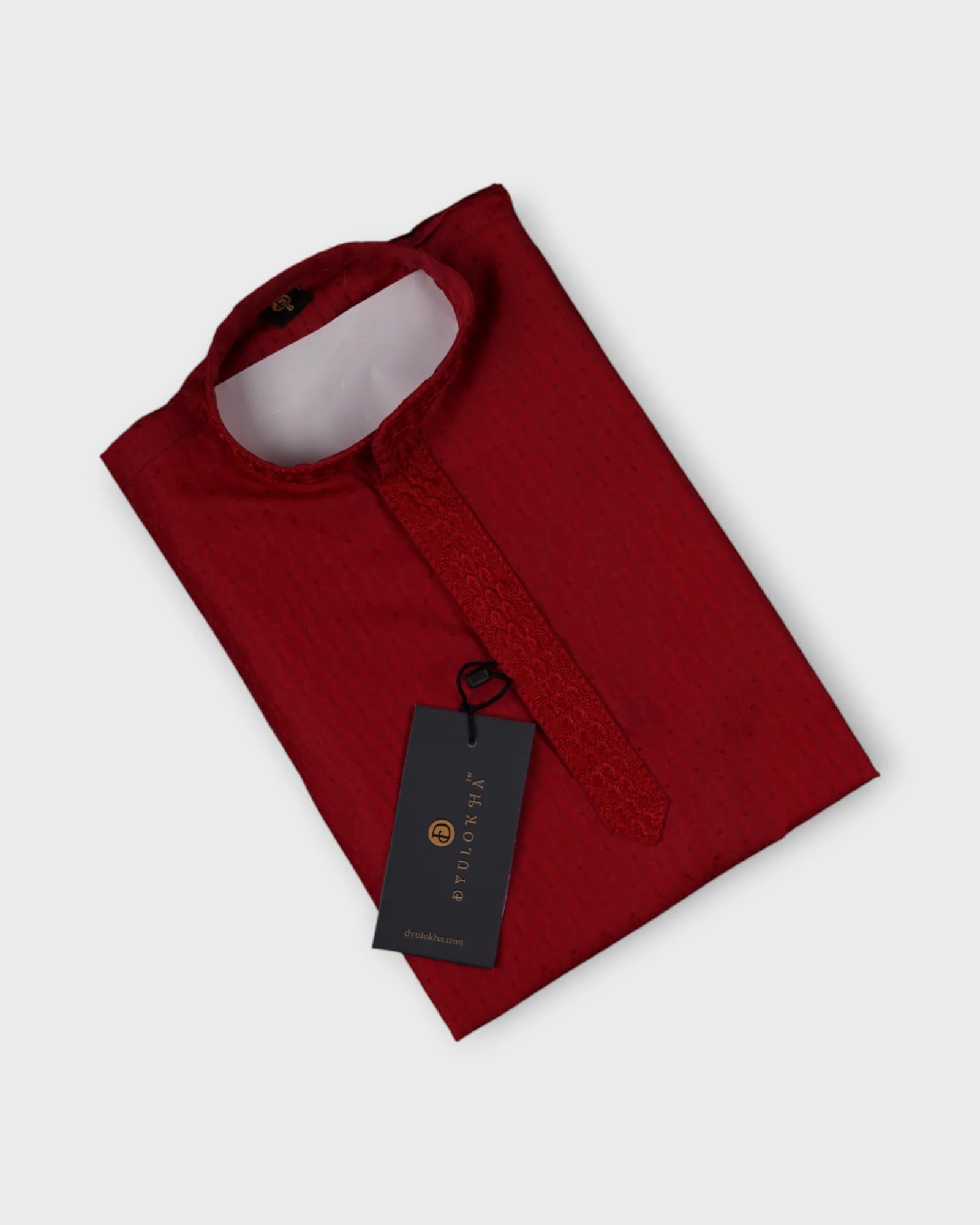 Textured Cotton Embroidered Kurta Pajama Set