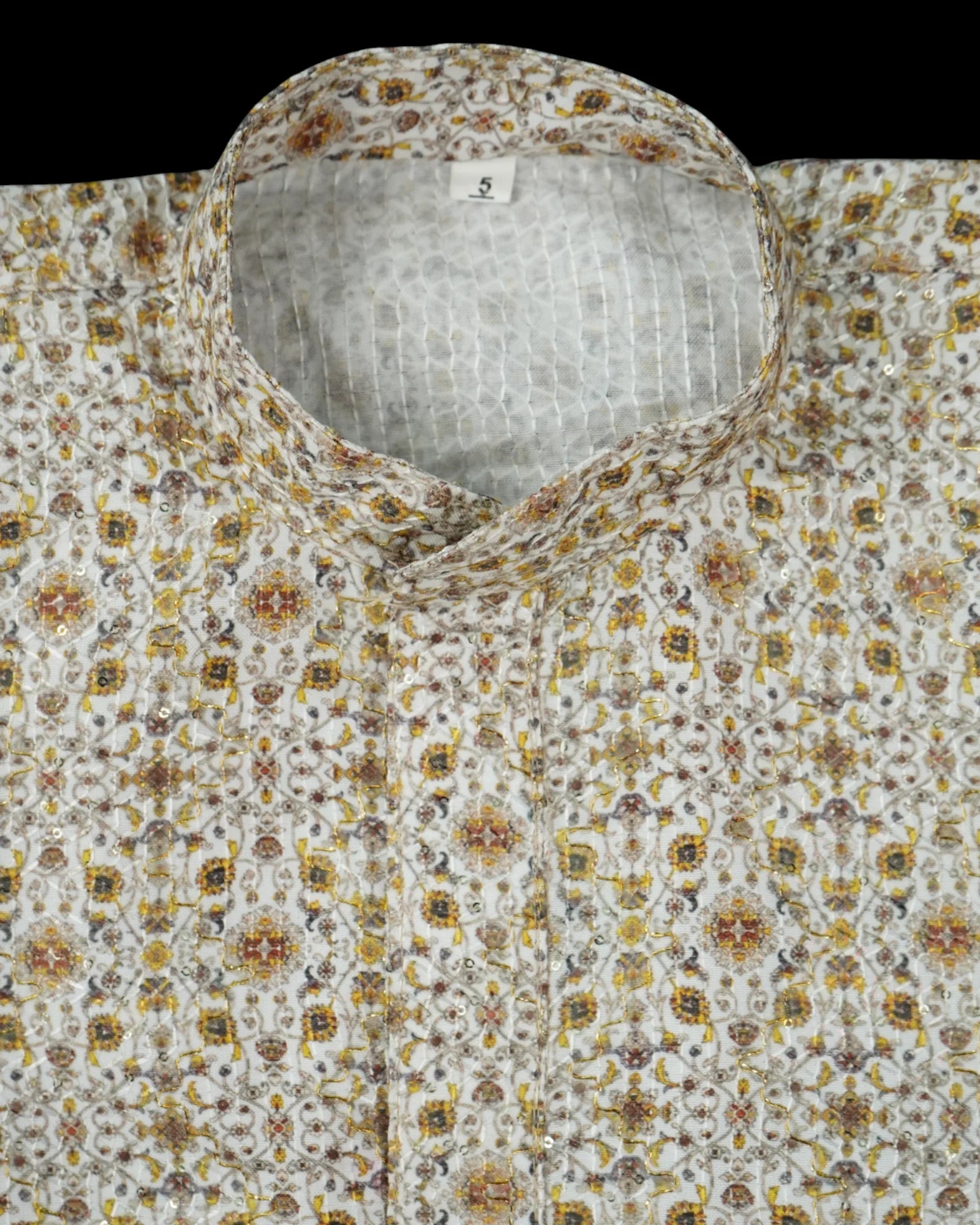 Floral Thread Embroidered Cotton Kurta Pajama Set