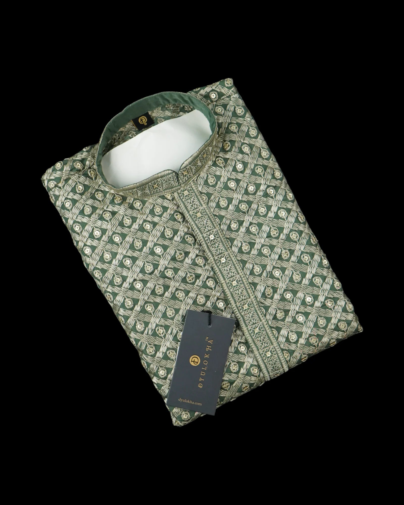 Soft Silk Sequins Embroidered Kurta Pajama