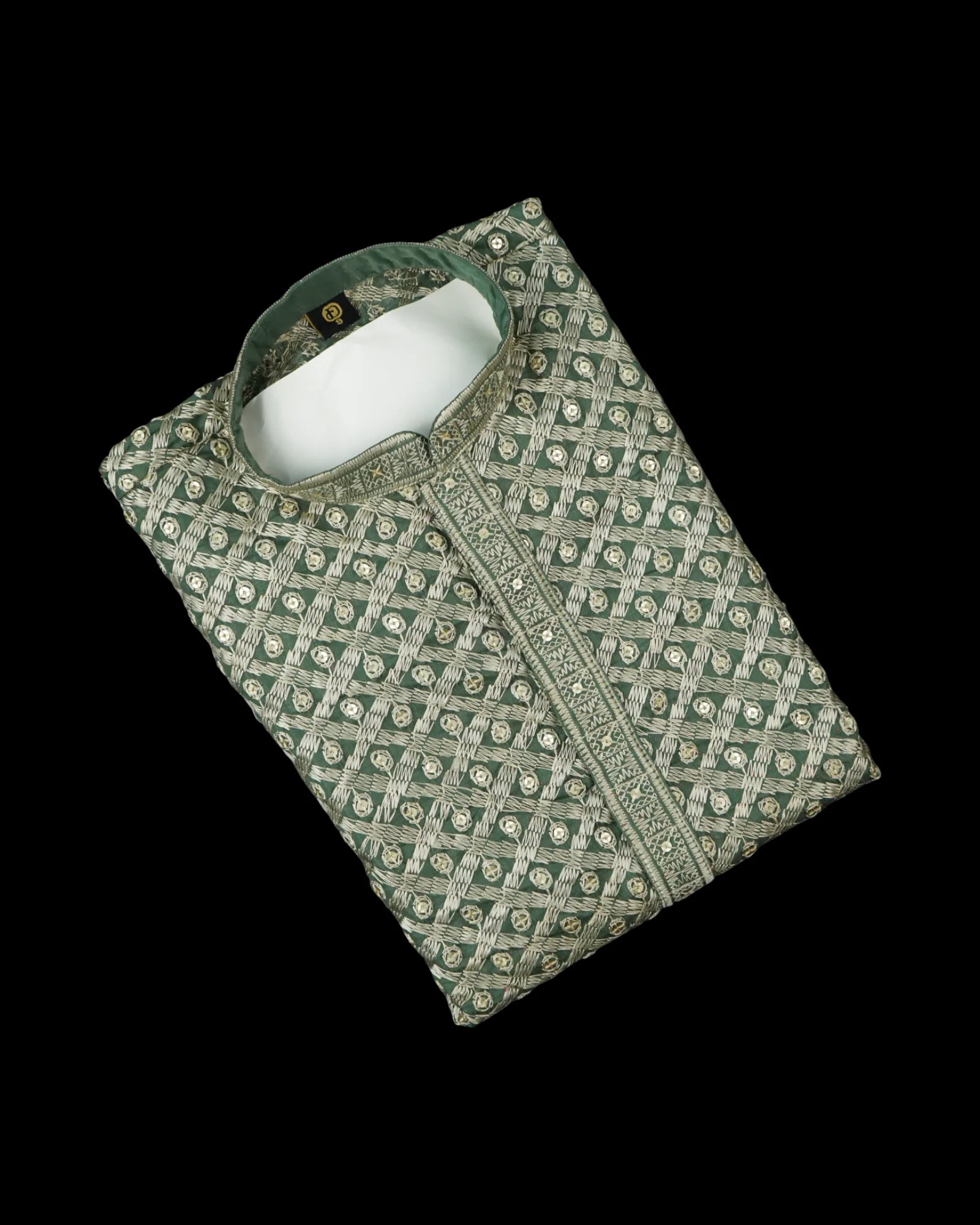 Soft Silk Sequins Embroidered Kurta Pajama