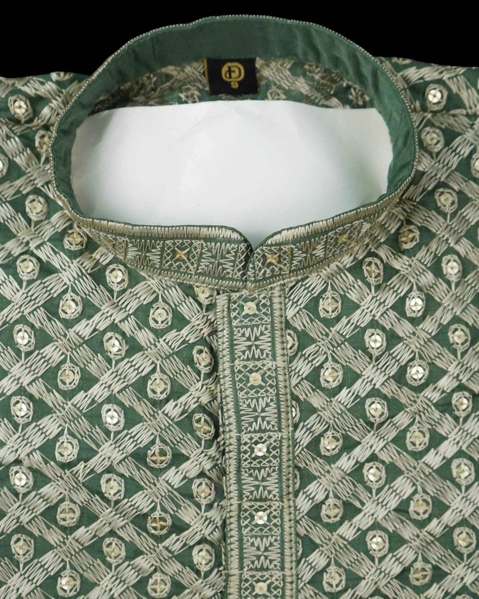 Soft Silk Sequins Embroidered Kurta Pajama