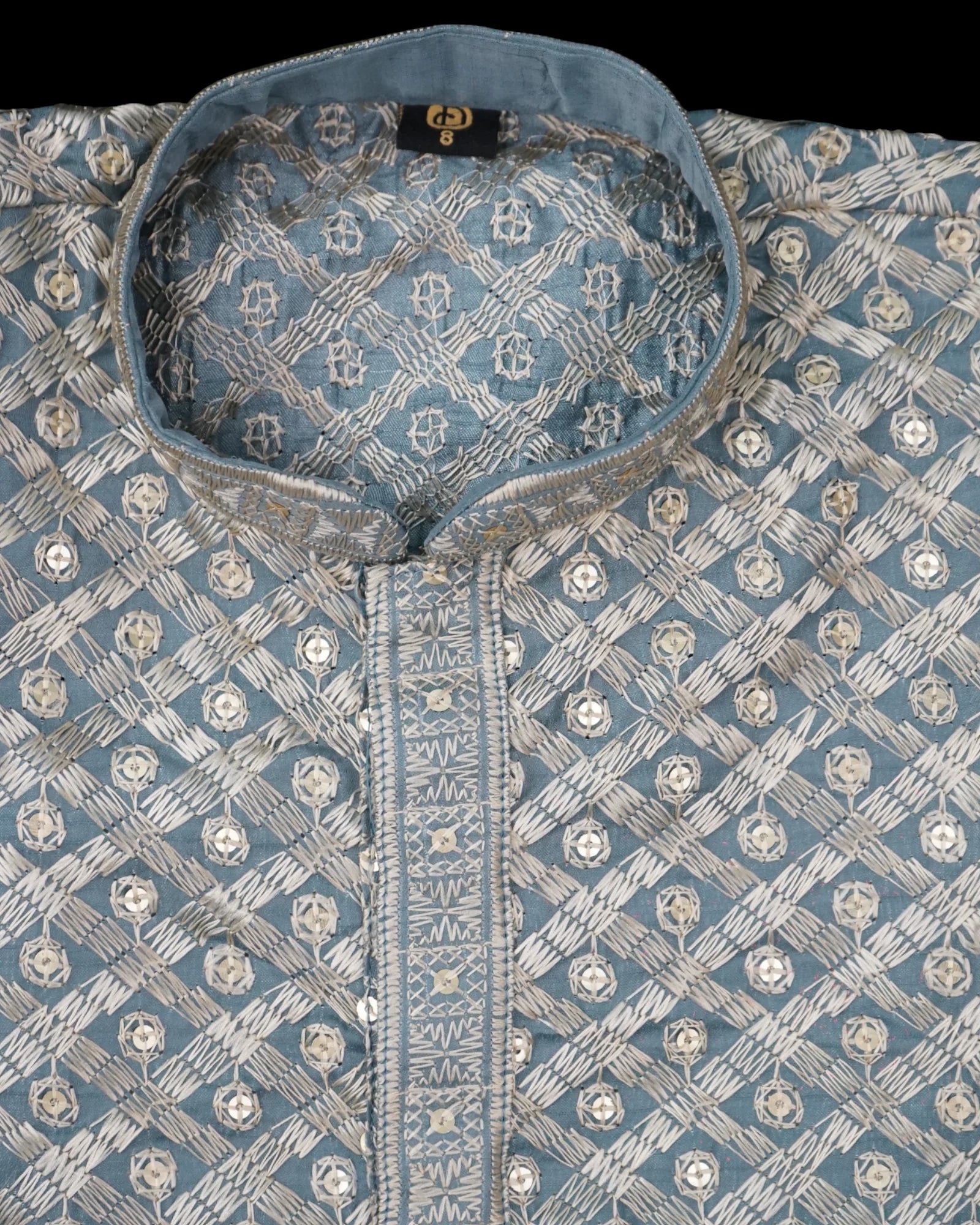 Soft Silk Sequins Embroidered Kurta Pajama