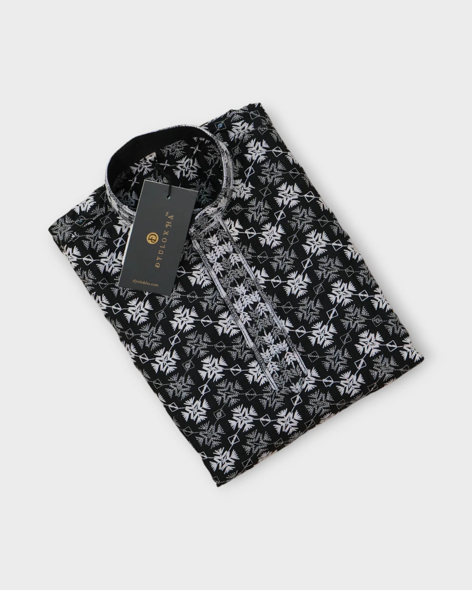Sequin Embroidered Cotton Kurta Pajama Set