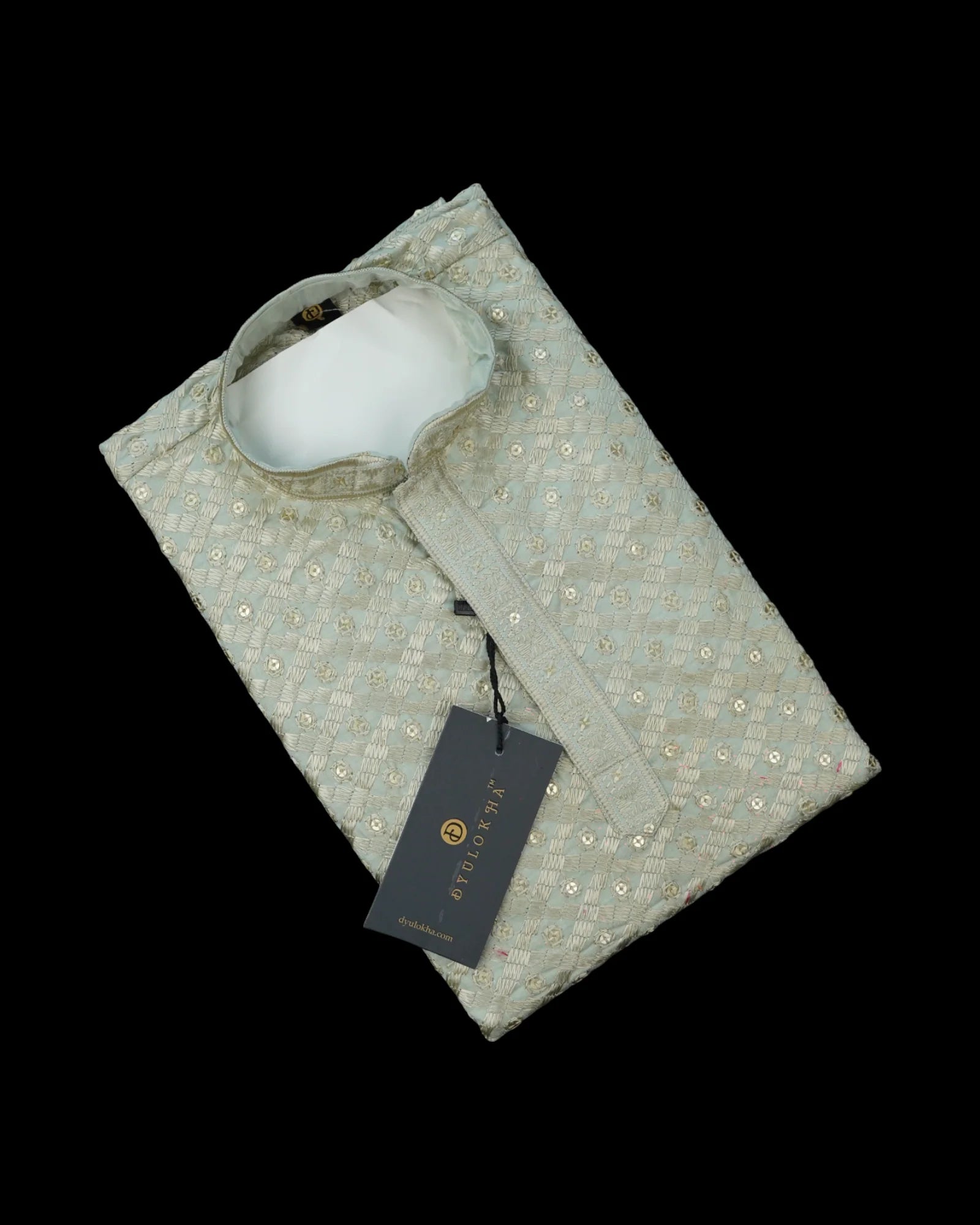 Soft Silk Sequins Embroidered Kurta Pajama